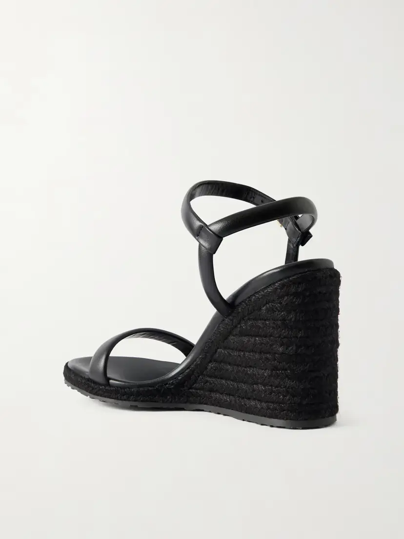 Gianvito Rossi 85 Leather Espadrille Wedge Sandals | Thumbnail 3 Gianvito Rossi 85 Leather Espadrille Wedge Sandals | Thumbnail 3
