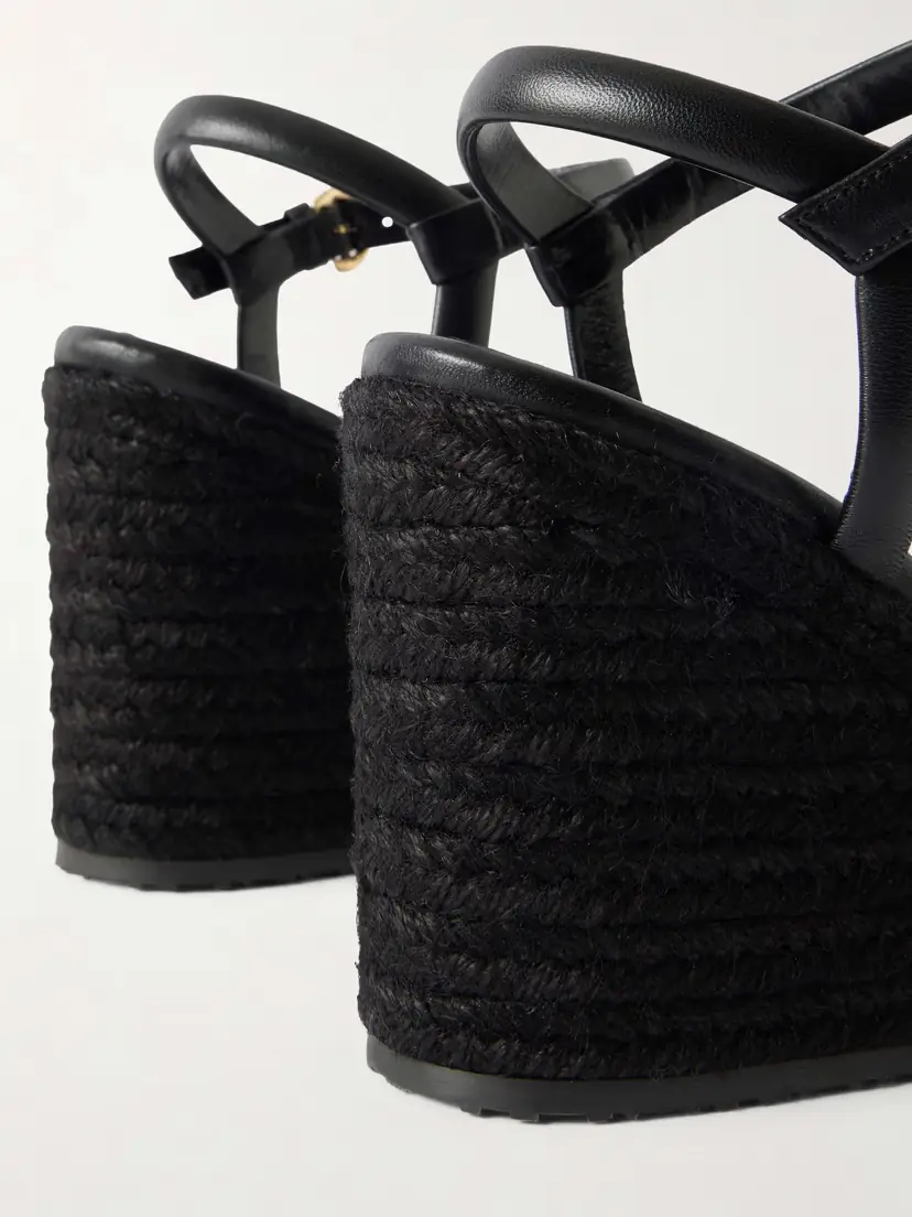 Gianvito Rossi 85 Leather Espadrille Wedge Sandals | Thumbnail 5 Gianvito Rossi 85 Leather Espadrille Wedge Sandals | Thumbnail 5