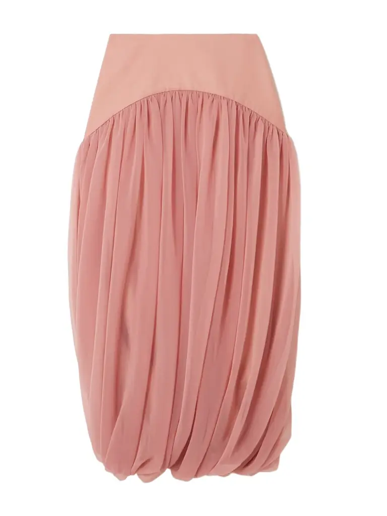Abadia Paneled Gathered Twill And Chiffon Maxi Skirt | Image 1 Abadia Paneled Gathered Twill And Chiffon Maxi Skirt | Image 1