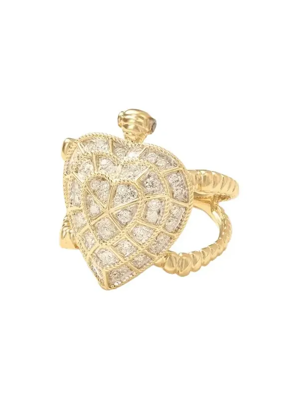 Bague Tortue Coeur 9-karat Gold Diamond Ring