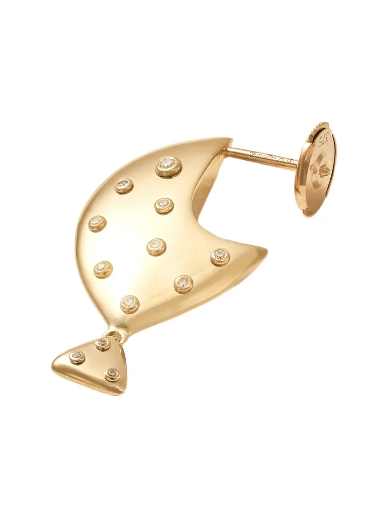 Poisson Clown 9-karat Gold Diamond Single Earring Poisson Clown 9-karat Gold Diamond Single Earring