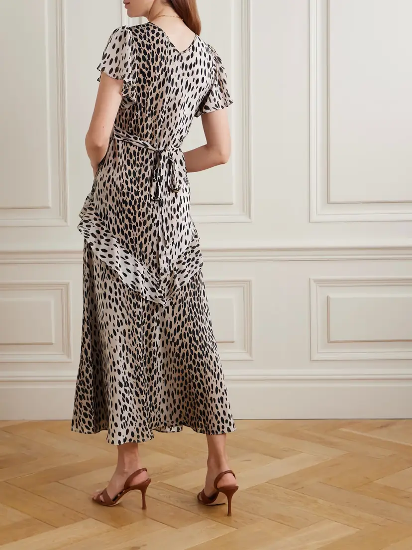 Rixo Evie Ruffled Leopard-print Silk-chiffon Midi Dress | Thumbnail 3 Rixo Evie Ruffled Leopard-print Silk-chiffon Midi Dress | Thumbnail 3