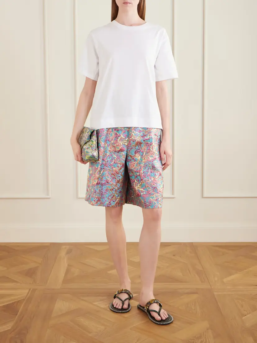 Dries Van Noten Printed Cotton-blend Jacquard Shorts | Thumbnail 2