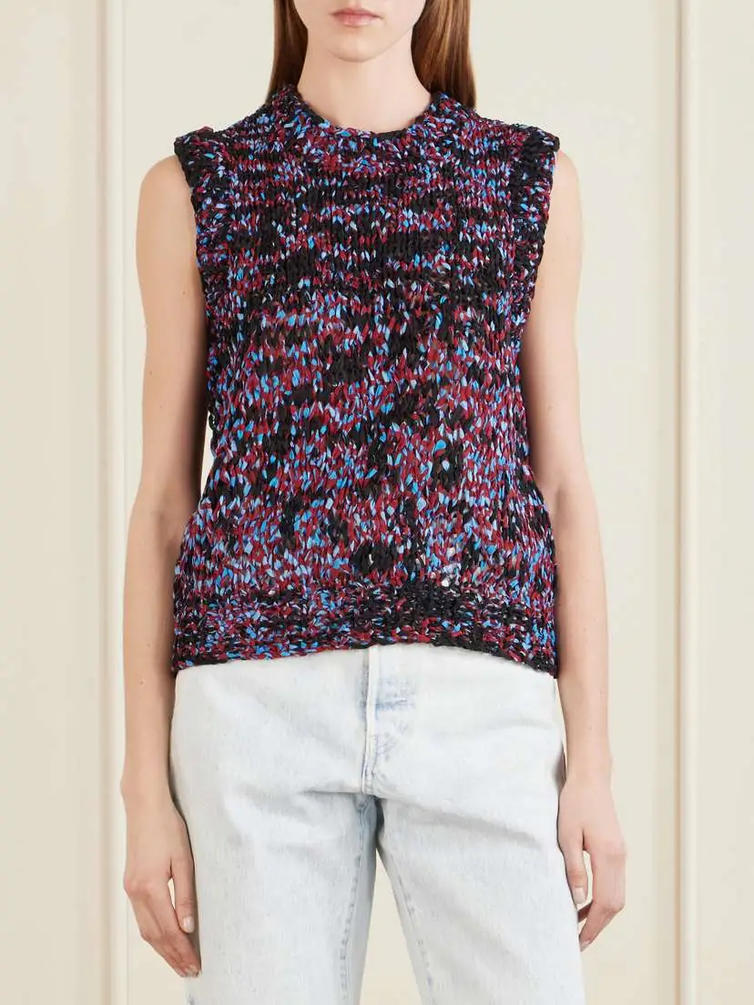 Dries Van Noten Frayed Printed Cotton Vest | Thumbnail 3 Dries Van Noten Frayed Printed Cotton Vest | Thumbnail 3