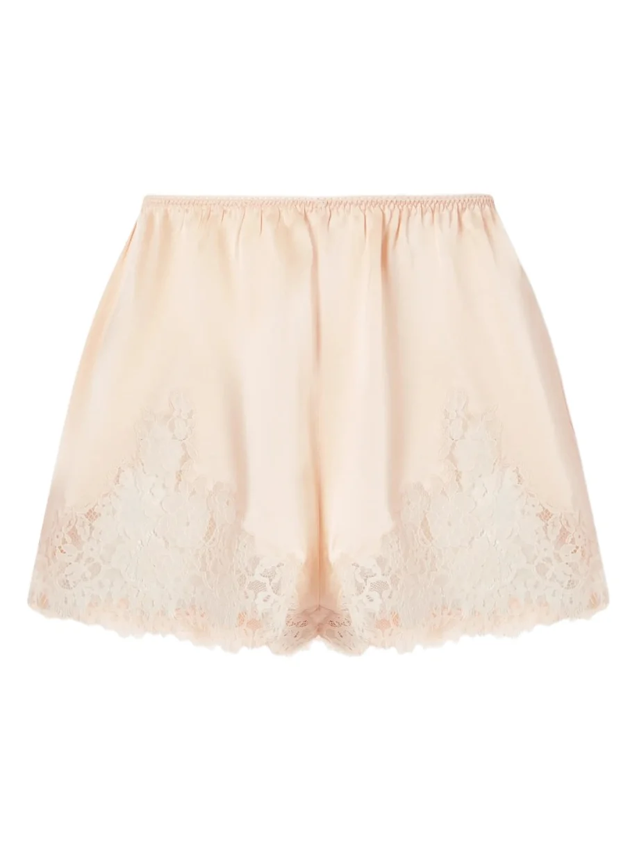 Iona Lace-trimmed Silk-satin Shorts Iona Lace-trimmed Silk-satin Shorts