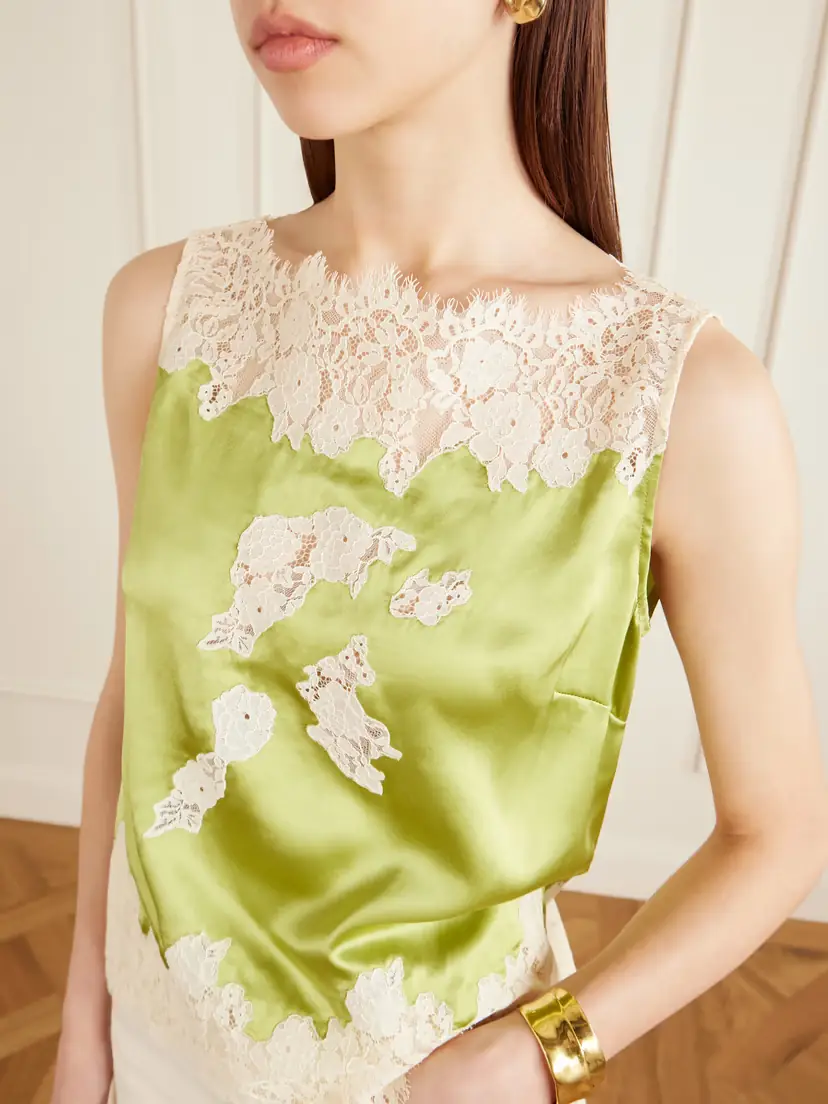 DÔEN Viviane Lace-trimmed Silk-satin Top | Thumbnail 4 DÔEN Viviane Lace-trimmed Silk-satin Top | Thumbnail 4