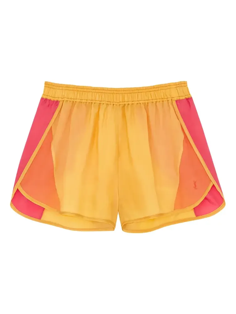 Colorblock Cupro Shorts