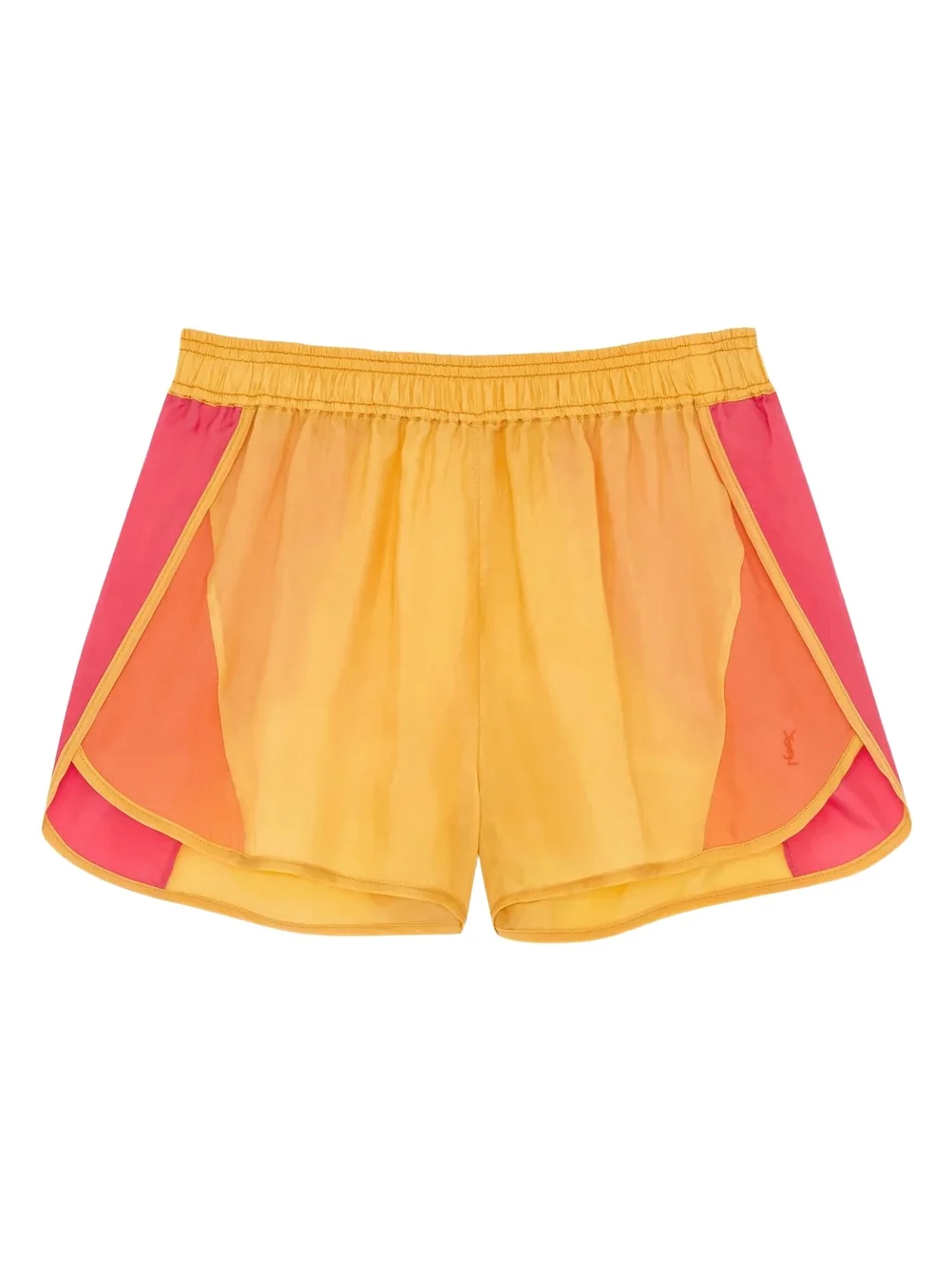 Saint Laurent Colorblock Cupro Shorts