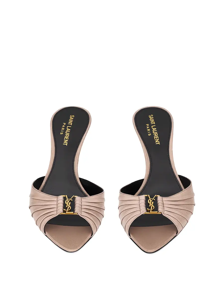 Saint Laurent Smooth Leather Babylone Mules | Thumbnail 2 Saint Laurent Smooth Leather Babylone Mules | Thumbnail 2