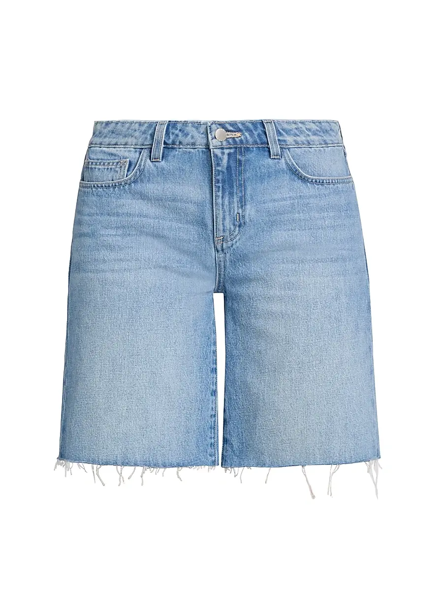 L'AGENCE Women's River Denim Bermuda Shorts - Bell Flower | Image 1 L'AGENCE Women's River Denim Bermuda Shorts - Bell Flower | Image 1