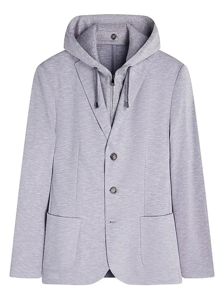 Men's Cotton Hooded Bib Blazer