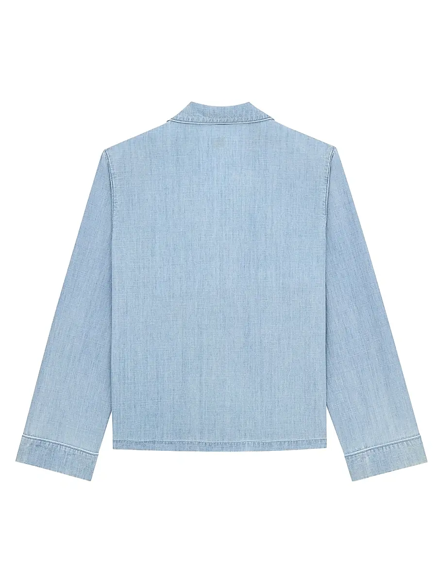 Saint Laurent Women's Cassandre Shirt in Chambray - Blue Grey Vintage | Thumbnail 2 Saint Laurent Women's Cassandre Shirt in Chambray - Blue Grey Vintage | Thumbnail 2