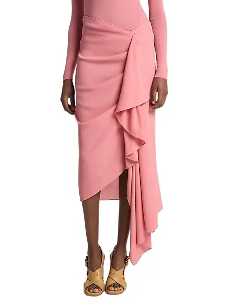 Michael Kors Collection Wool Crepe Cascade Skirt | Image 1 Michael Kors Collection Wool Crepe Cascade Skirt | Image 1