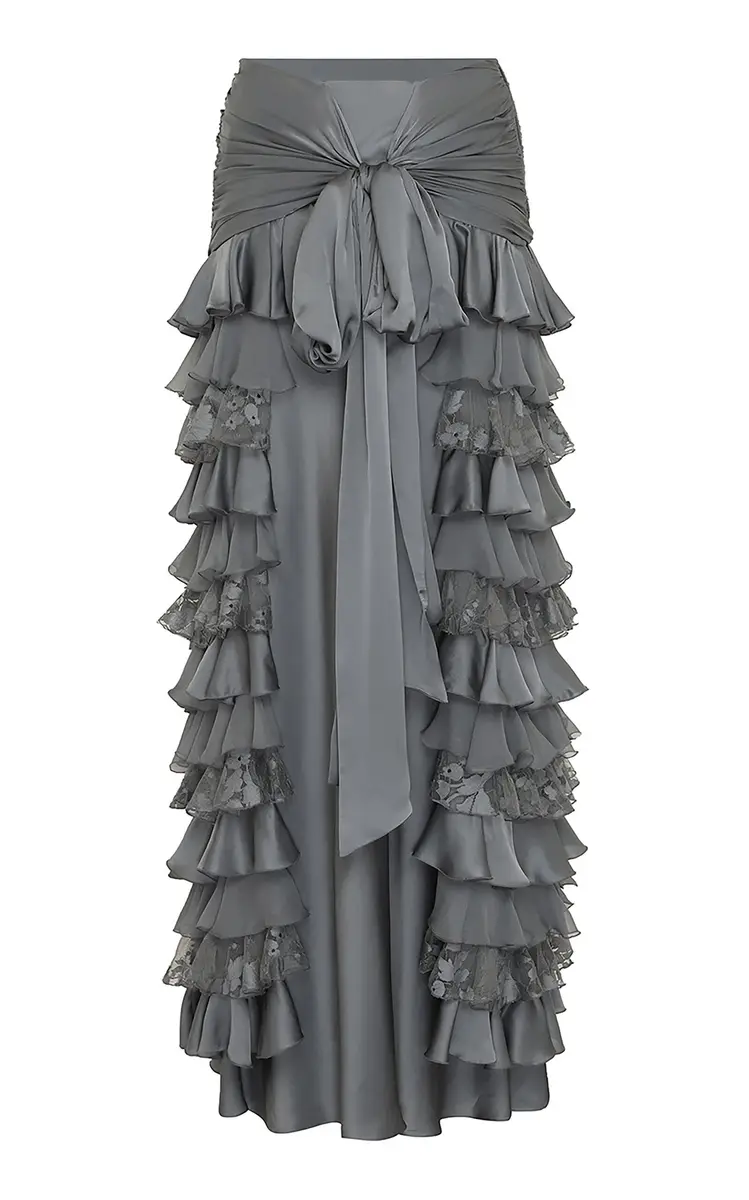 Zimmermann Valiant Ruffled Silk Maxi Skirt