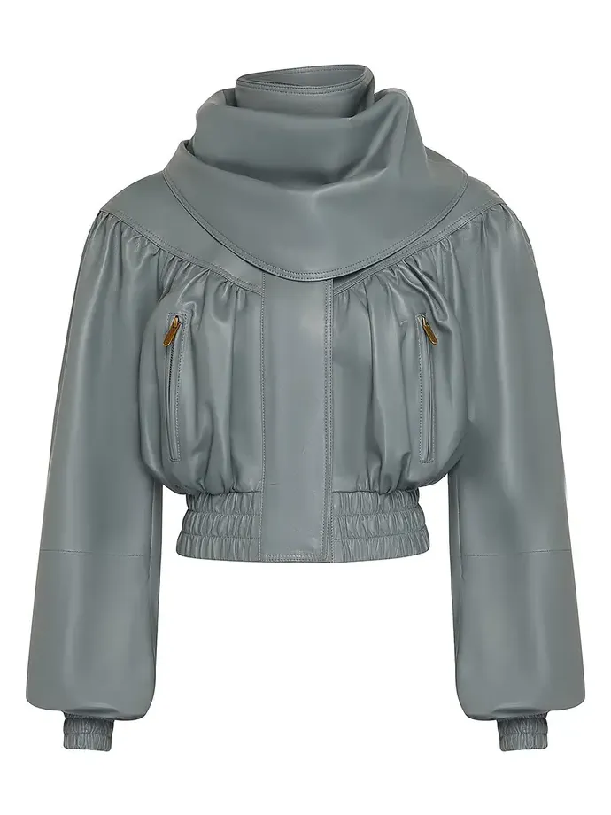 Valiant Draped Leather Jacket Valiant Draped Leather Jacket