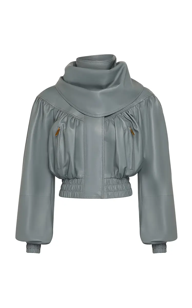 Valiant Draped Leather Jacket