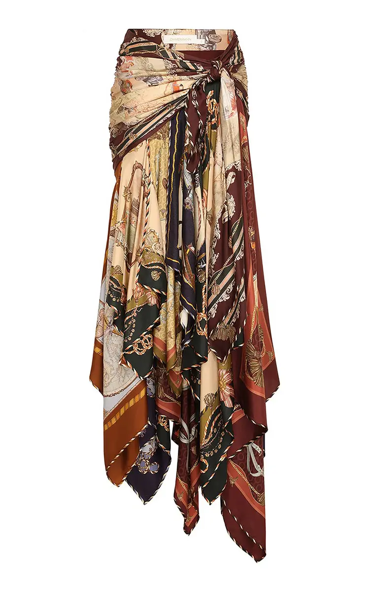 Zimmermann Valiant Scarf Silk Maxi Skirt