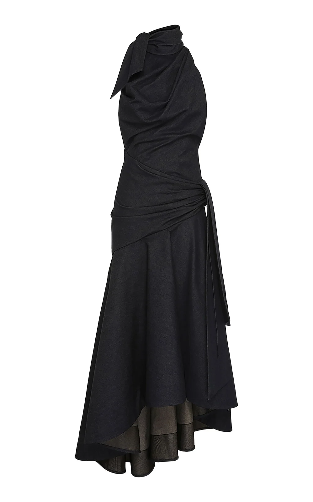 Valiant Draped Denim Midi Dress Valiant Draped Denim Midi Dress
