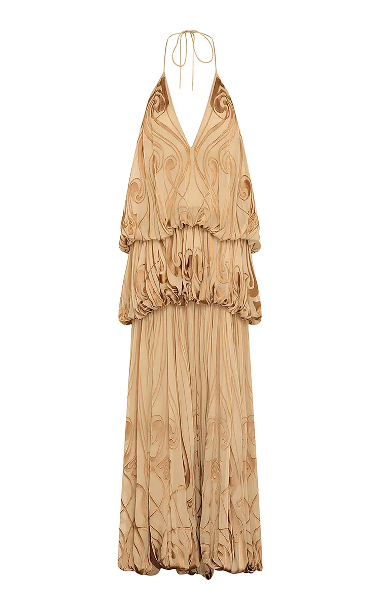 Momentum Burnout Silk-Blend Maxi Dress