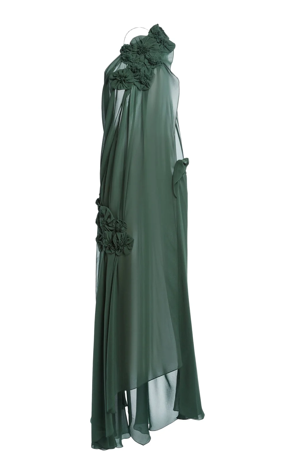 Victoria Beckham Floral-Appliqued Silk Gown