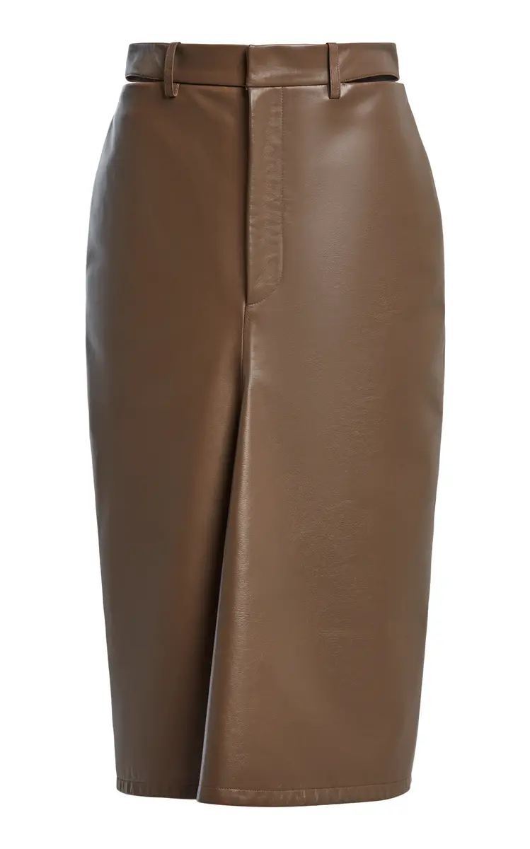 Victoria Beckham Leather Midi Skirt