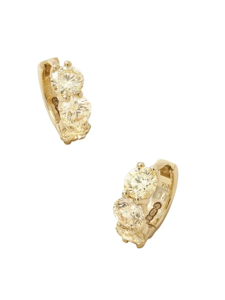 Ileana Makri Cascade Huggie 18-karat Gold Diamond Hoop Earrings | Image 1 Ileana Makri Cascade Huggie 18-karat Gold Diamond Hoop Earrings | Image 1
