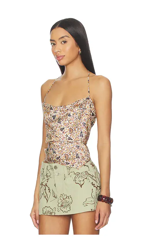 Juliet Johnstone Satin Cowl Neck Halter Top | Thumbnail 2