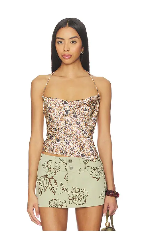 Juliet Johnstone Satin Cowl Neck Halter Top | Image 1 Juliet Johnstone Satin Cowl Neck Halter Top | Image 1
