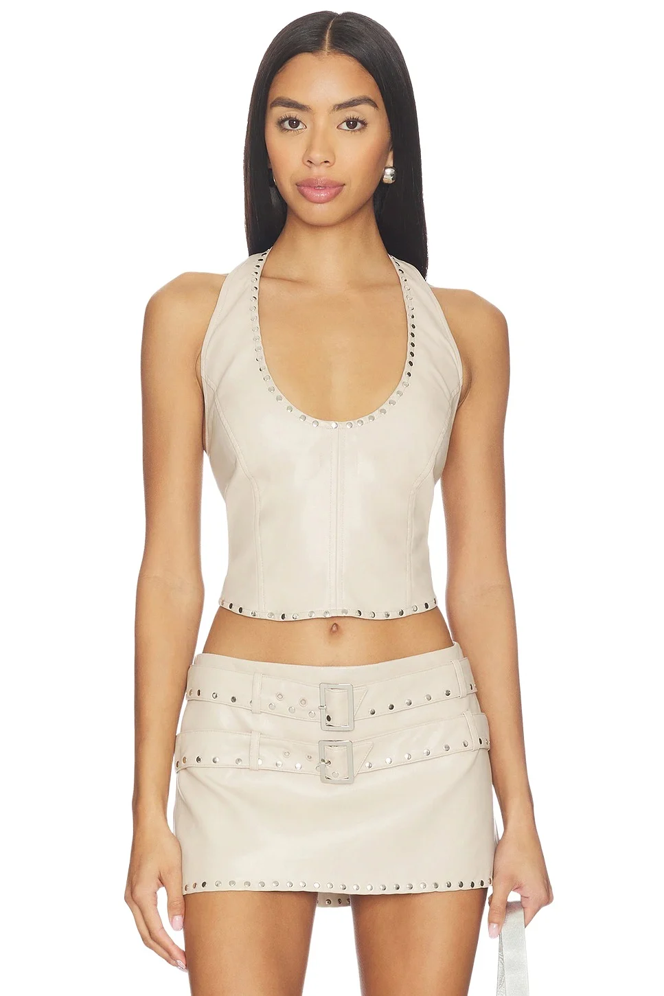 LAMARQUE x REVOLVE Liddy Faux Leather Studded Halter Top