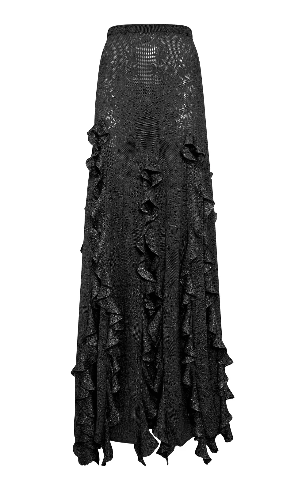 Garnet Ruffled Silk-Wool Maxi Skirt Garnet Ruffled Silk-Wool Maxi Skirt