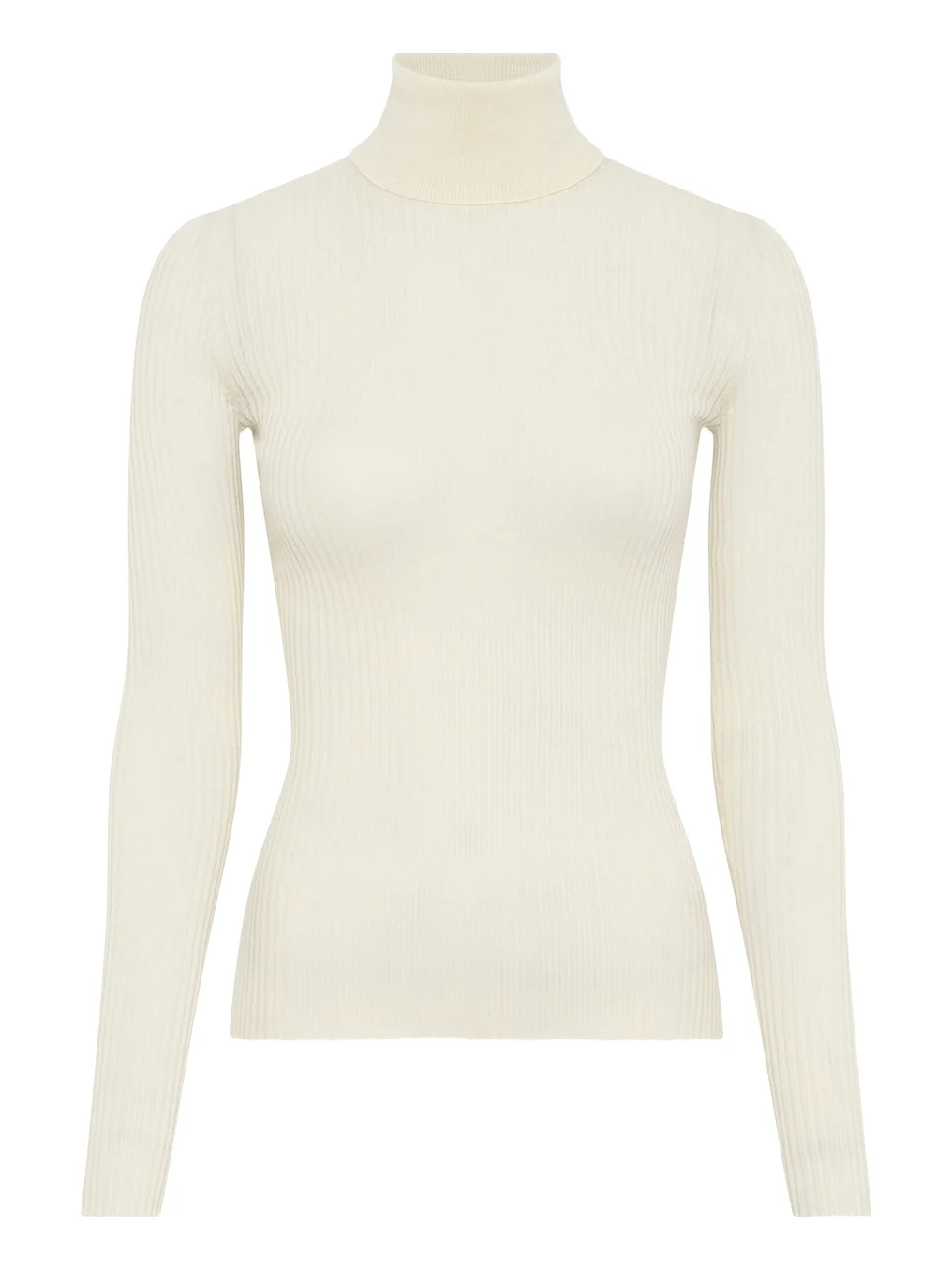 Peppe Turtleneck Wool-Silk Top