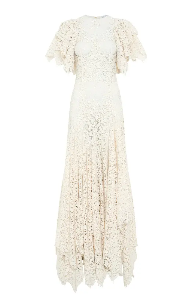 Gabriela Hearst Lulsy Lace Cashmere Midi Dress