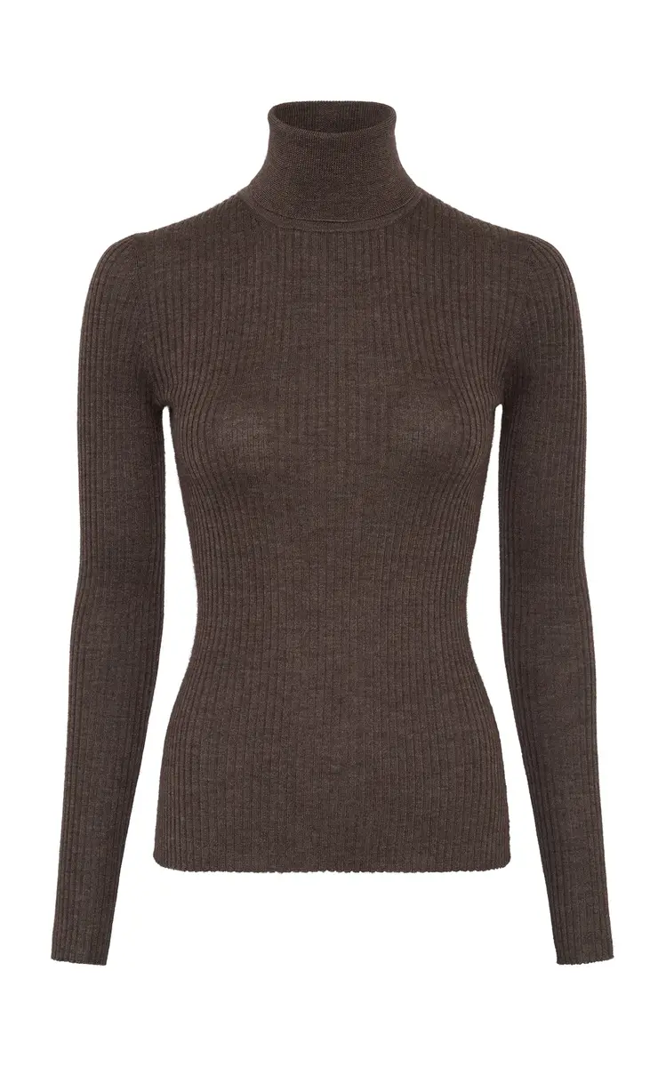 Gabriela Hearst Peppe Wool-Silk Turtleneck Top