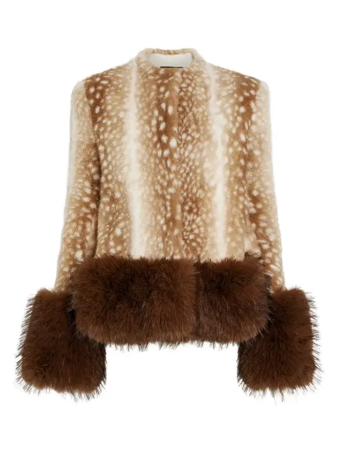 A.W.A.K.E. MODE Cropped Faux-Fur Jacket