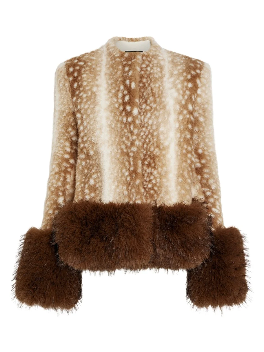A.W.A.K.E. MODE Cropped Faux-Fur Jacket