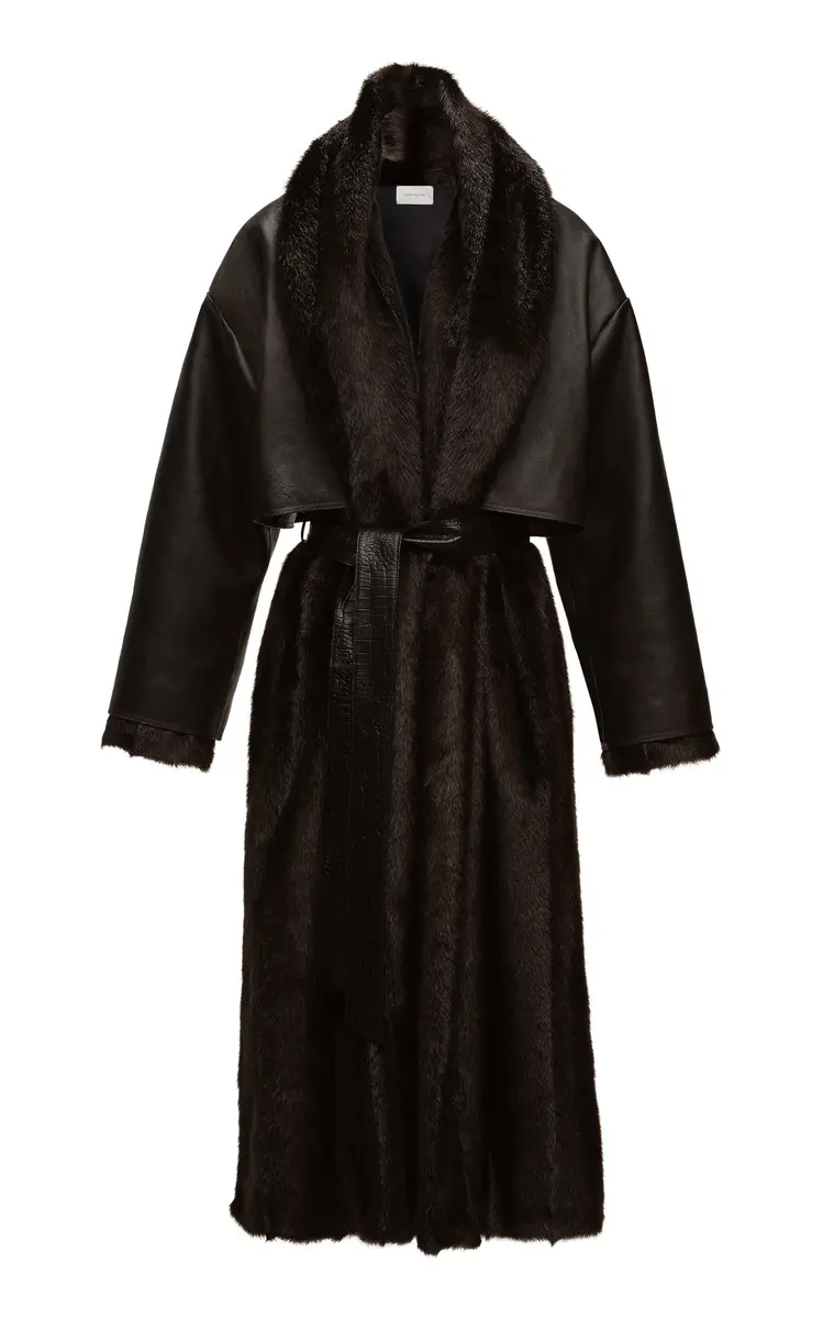 Magda Butrym Layered Faux-Fur Coat