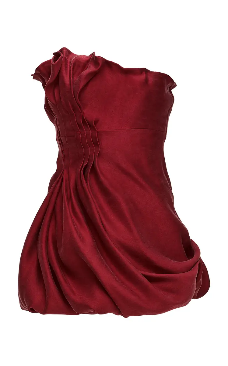 Magda Butrym Ruched Silk Mini Dress