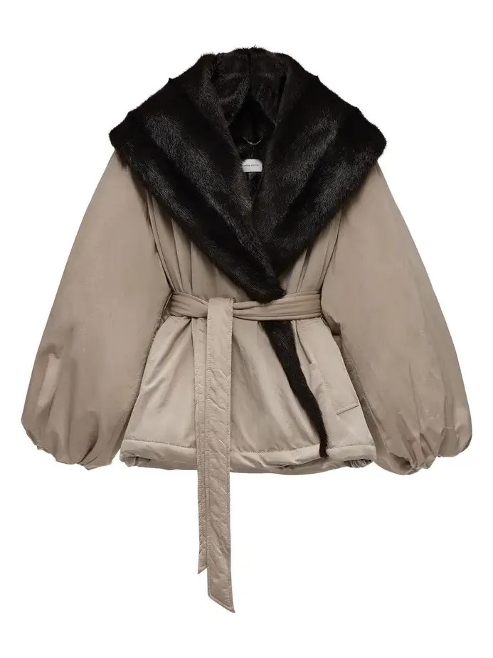 Magda Butrym Plush-Trimmed Nylon Puff Jacket