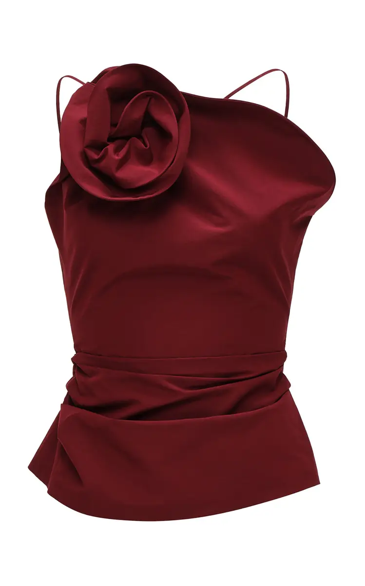 Magda Butrym Rosette-Detailed Cotton-Silk Tank Top