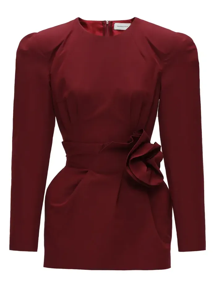 Rosette-Detailed Cotton-Silk Mini Dress Rosette-Detailed Cotton-Silk Mini Dress