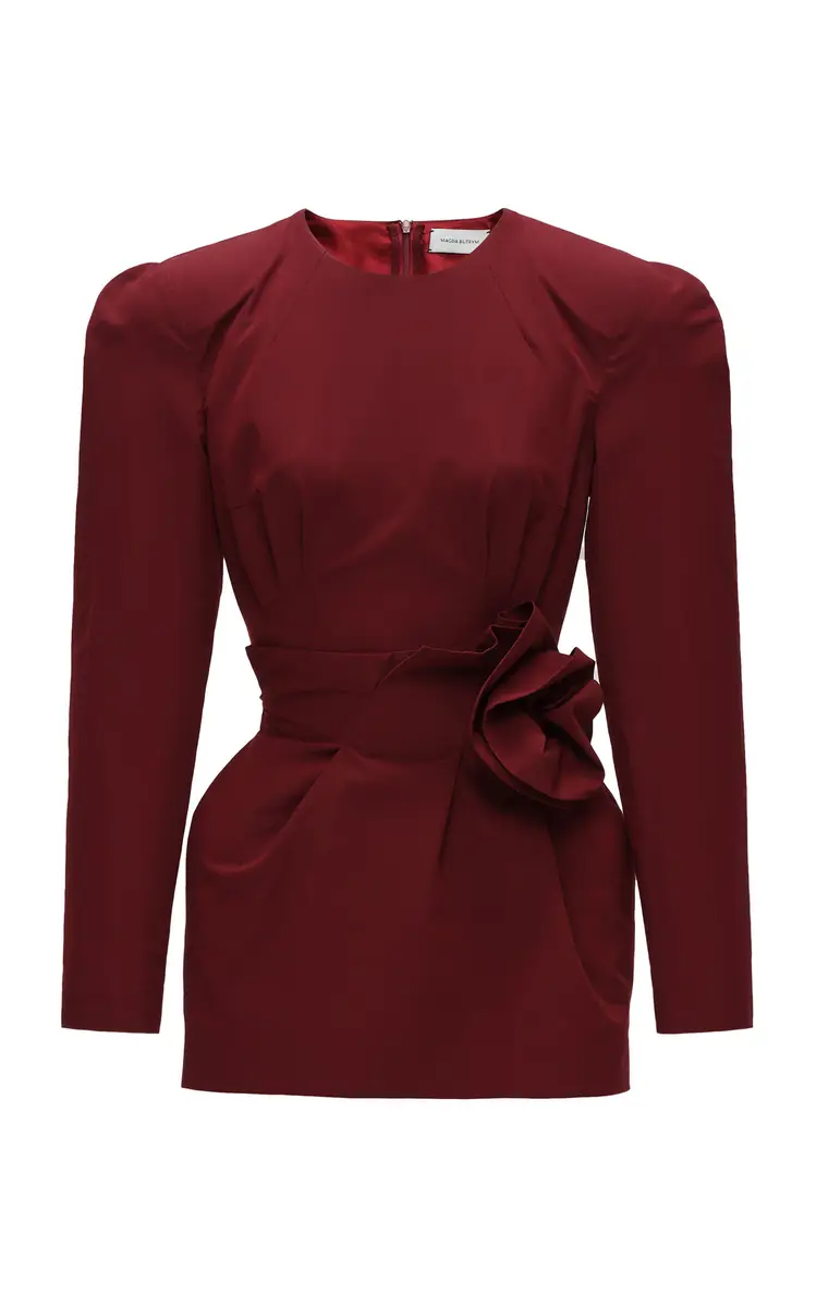 Magda Butrym Rosette-Detailed Cotton-Silk Mini Dress