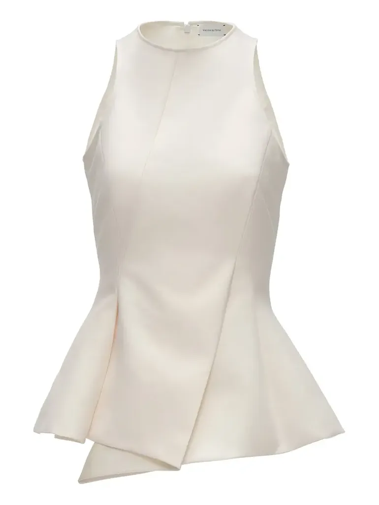 Asymmetric Wool-Blend Peplum Top Asymmetric Wool-Blend Peplum Top