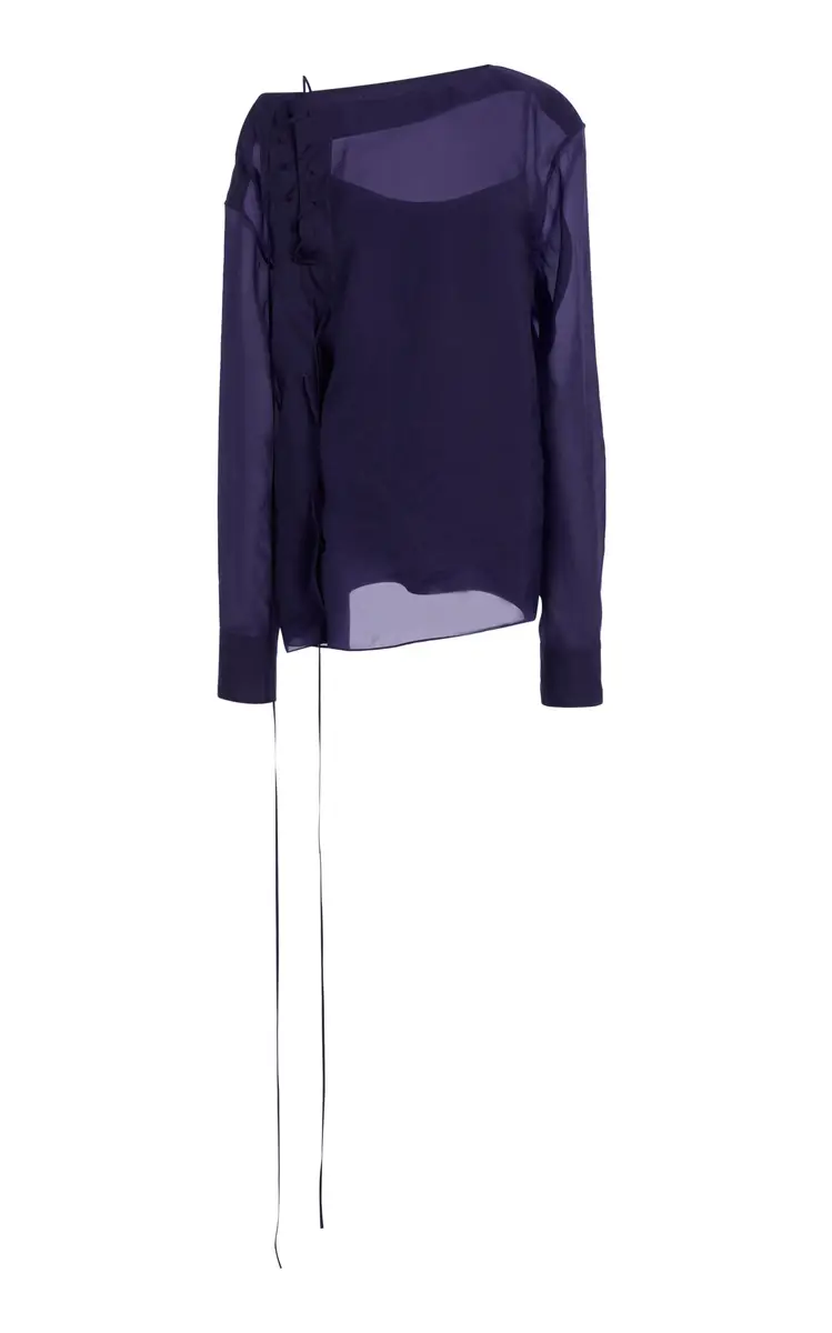 Ferragamo Draped Organza Top