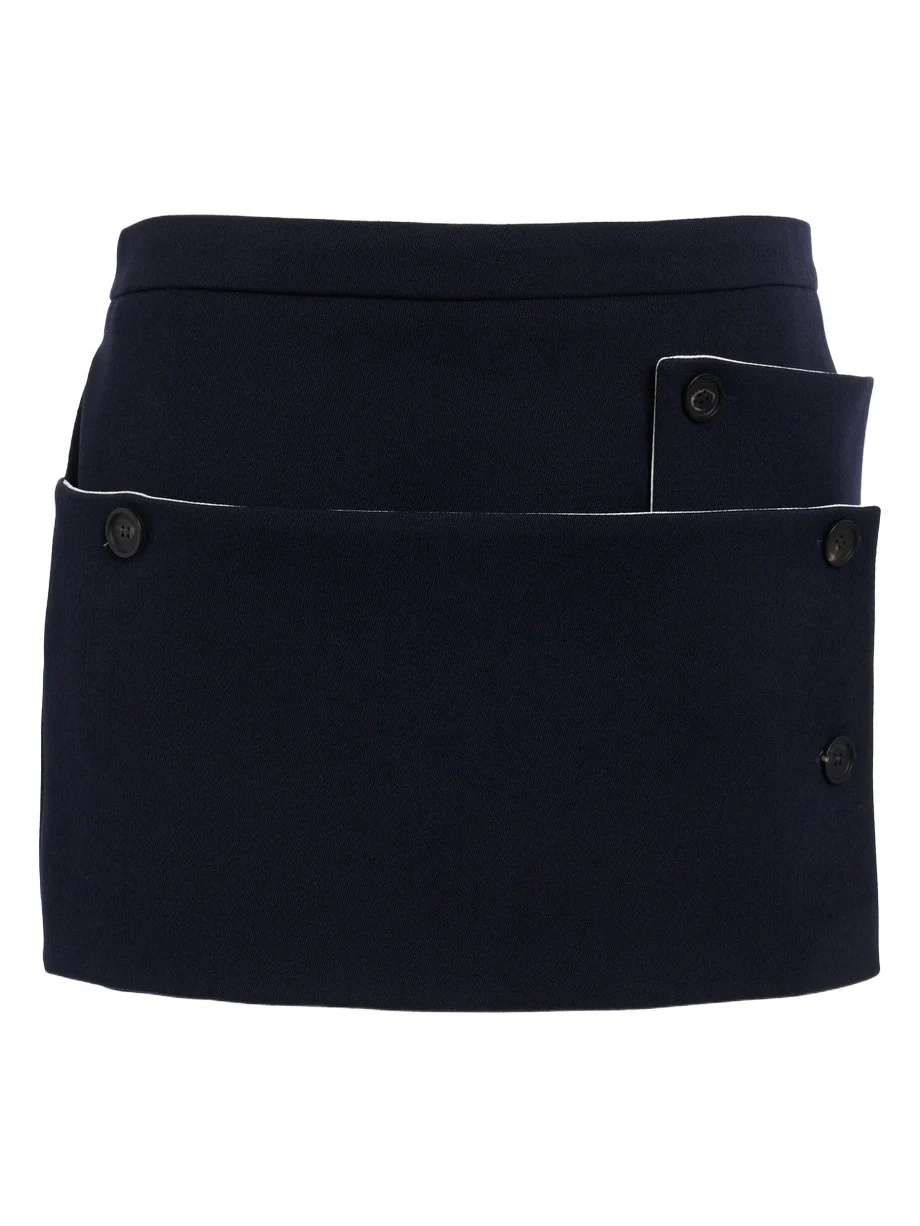 Asymmetric Wool-Blend Mini Skirt Asymmetric Wool-Blend Mini Skirt