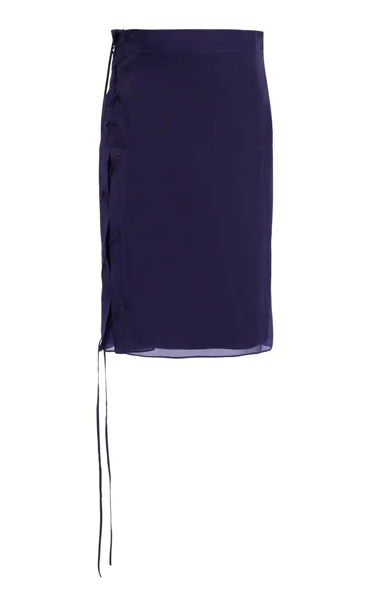 Ferragamo Draped Organza Midi Skirt