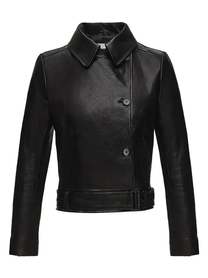 Magda Butrym Belted Leather Jacket