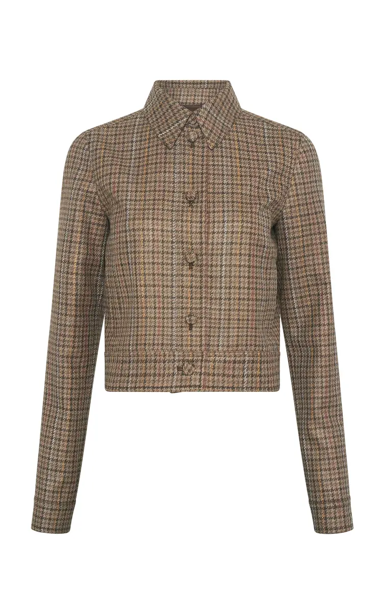 Thereza Checked Wool-Silk Jacket