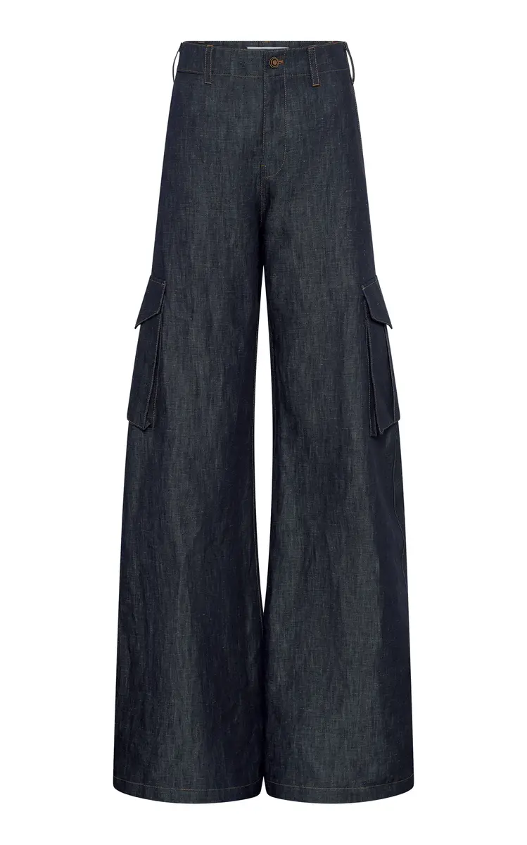 Gabriela Hearst Eos Cotton-Linen Wide-Leg Pants