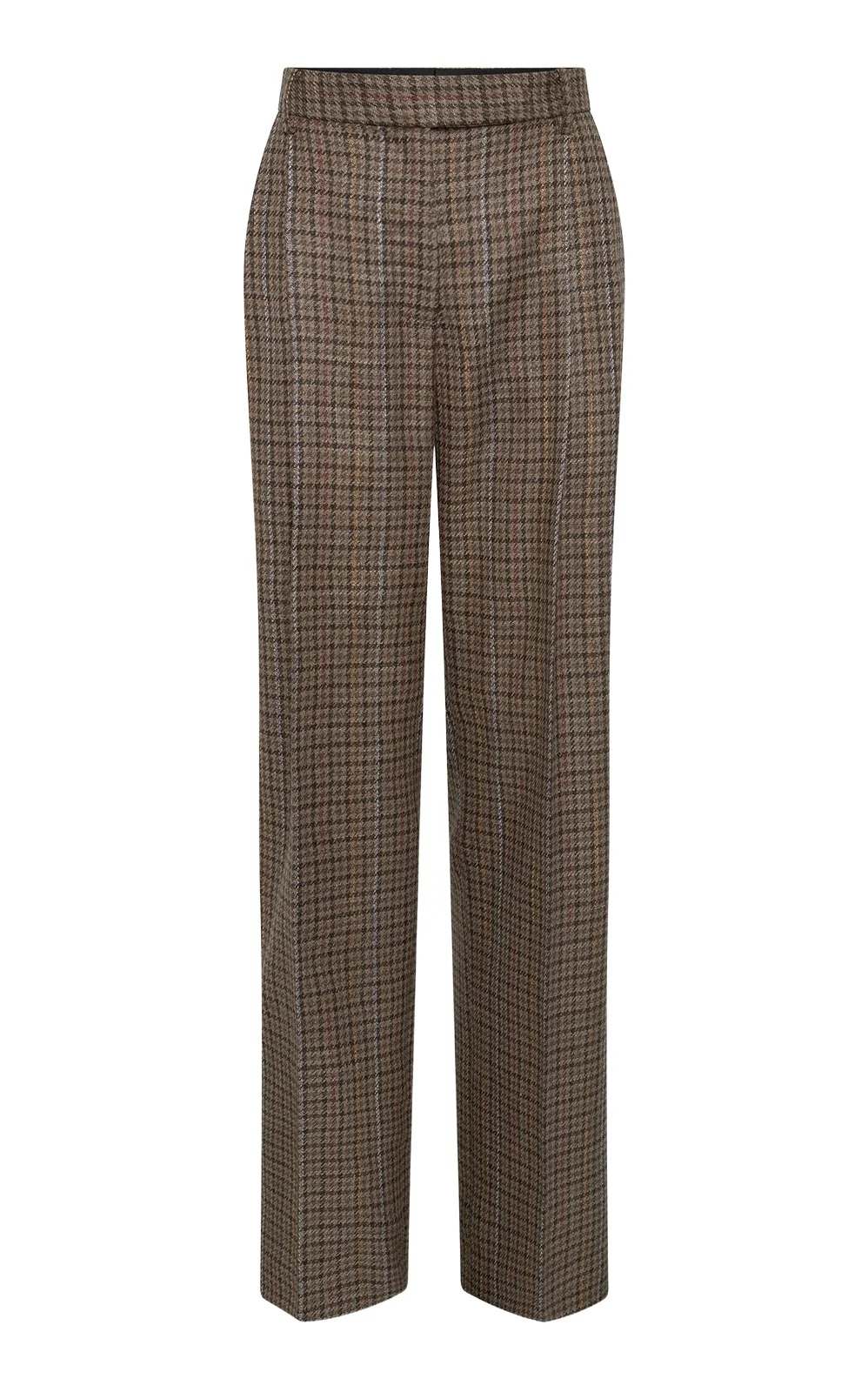 Gabriela Hearst Henge Checked Wool-Silk Straight-Leg Pants