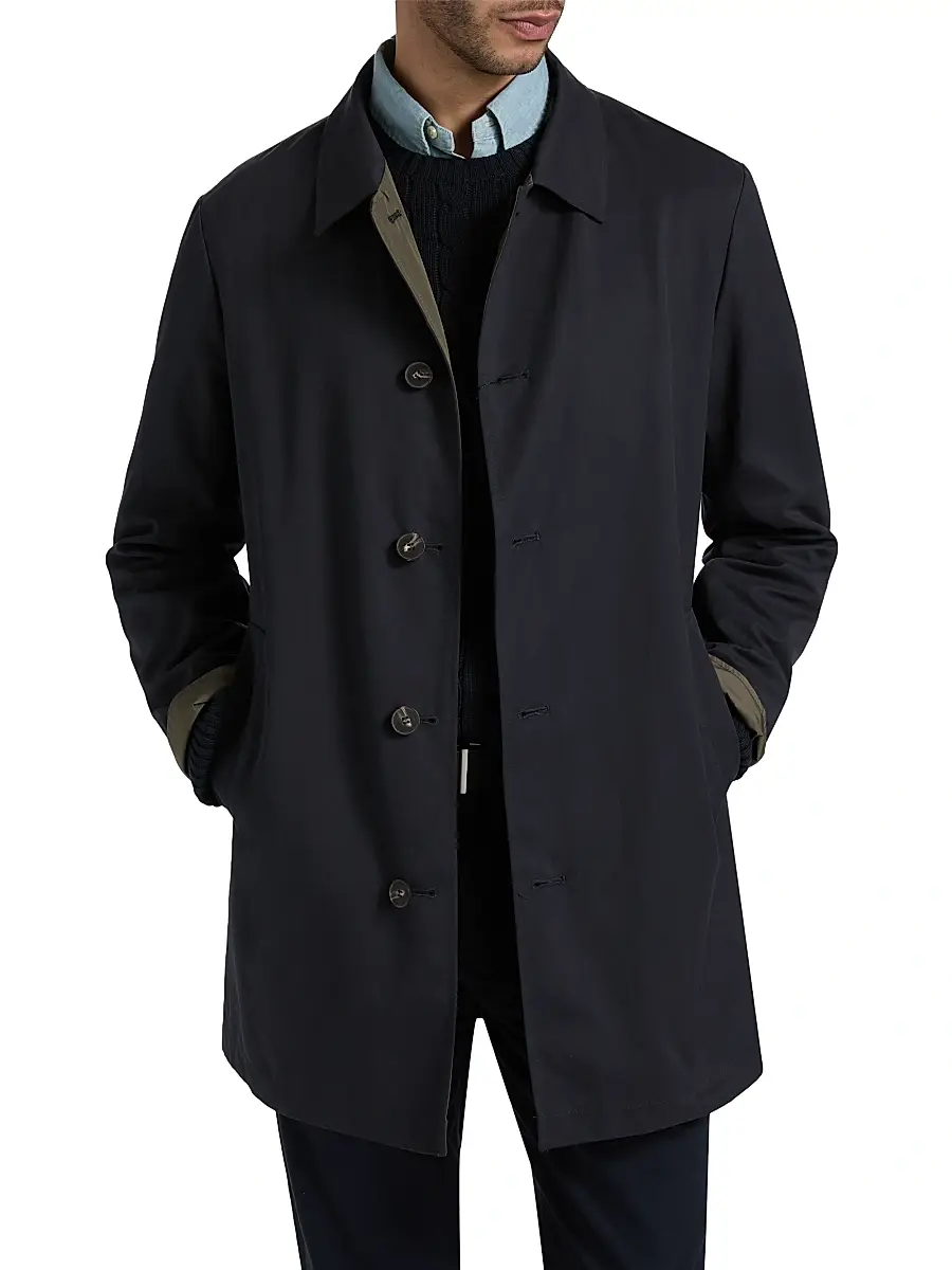 Saks Fifth Avenue Men's Reversible Peach Raincoat | Thumbnail 3